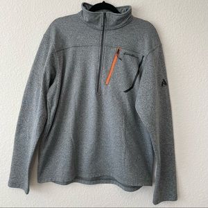 Eddie Bauer First Ascent Men's Jacket Size Large L Gray 1/4 Zip Long Sleeve